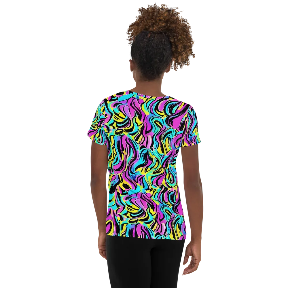 Plasma Twist on Women's Athletic T-Shirt — Back