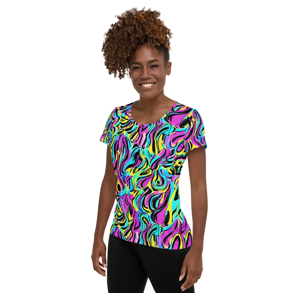 Plasma Twist on Women's Athletic T-Shirt — Left