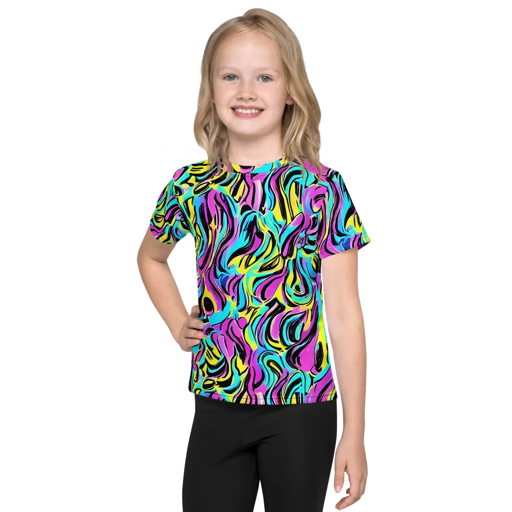Plasma Twist on Kids Crew Neck T-Shirt — Front