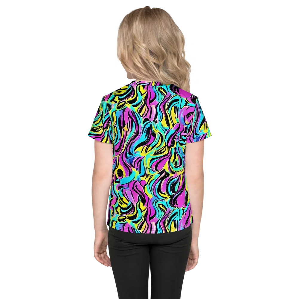Plasma Twist on Kids Crew Neck T-Shirt — Back