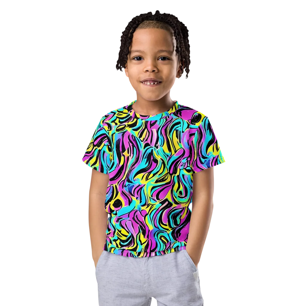Plasma Twist on Kids Crew Neck T-Shirt — Front