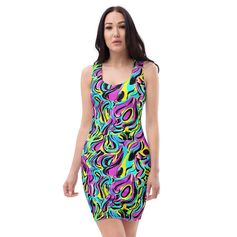 Plasma Twist on Bodycon Dress — Front
