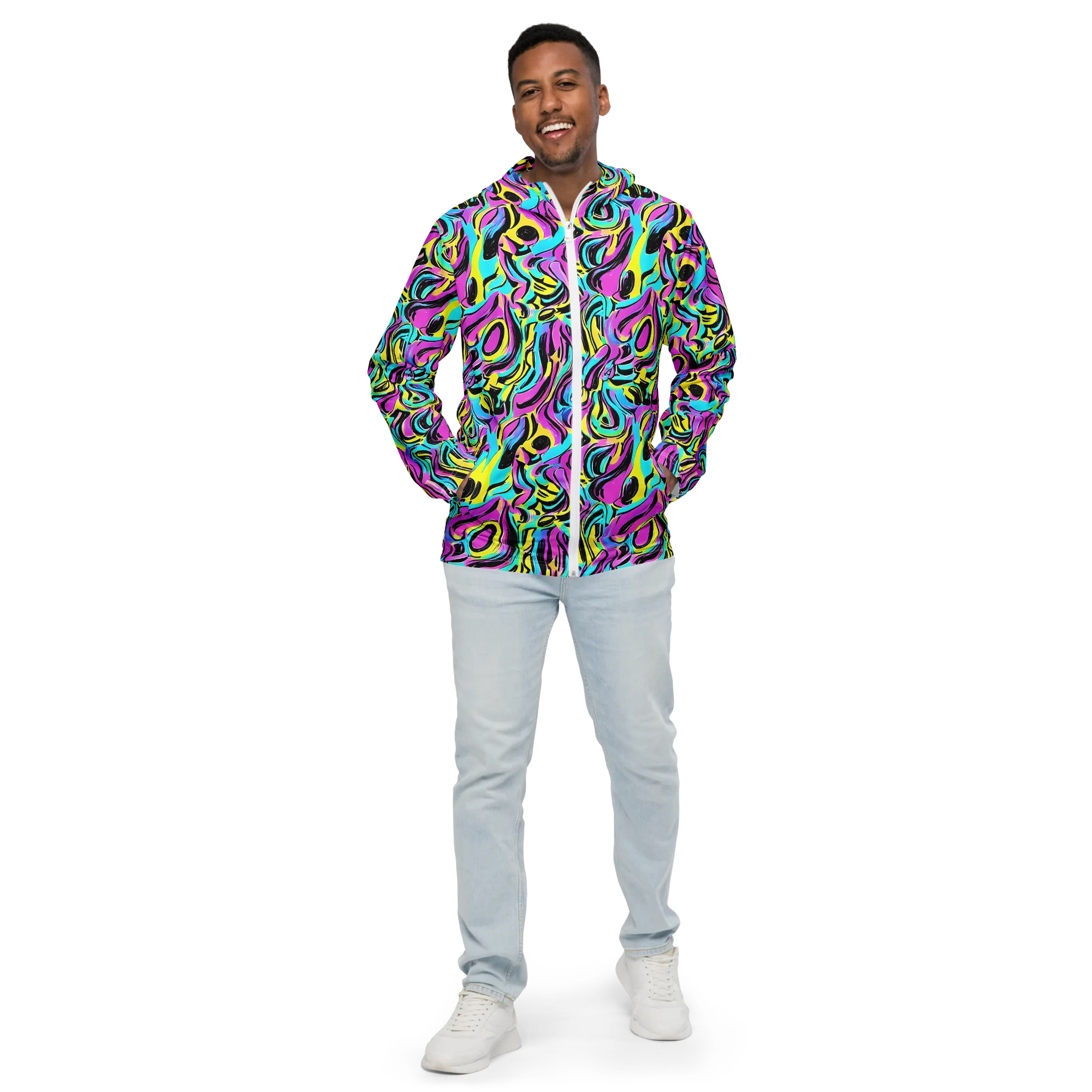 Plasma Twist on Men's Windbreaker — Front