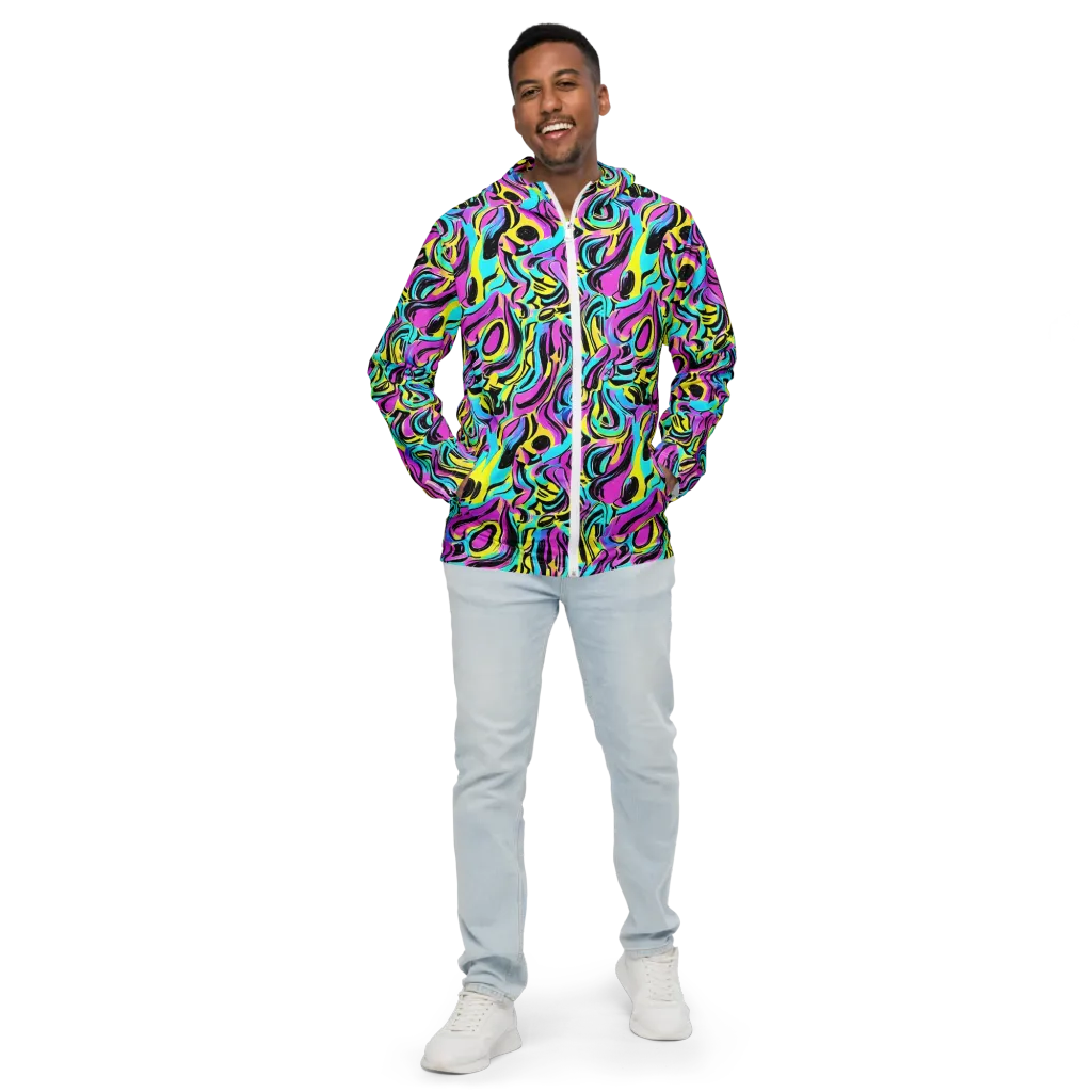 Plasma Twist on Men's Windbreaker — Front