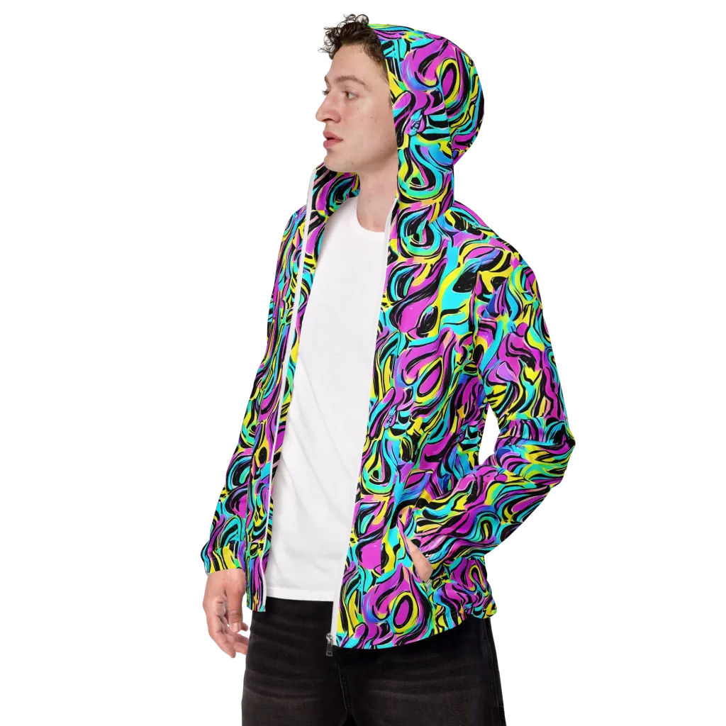 Plasma Twist on Men's Windbreaker — Left Front