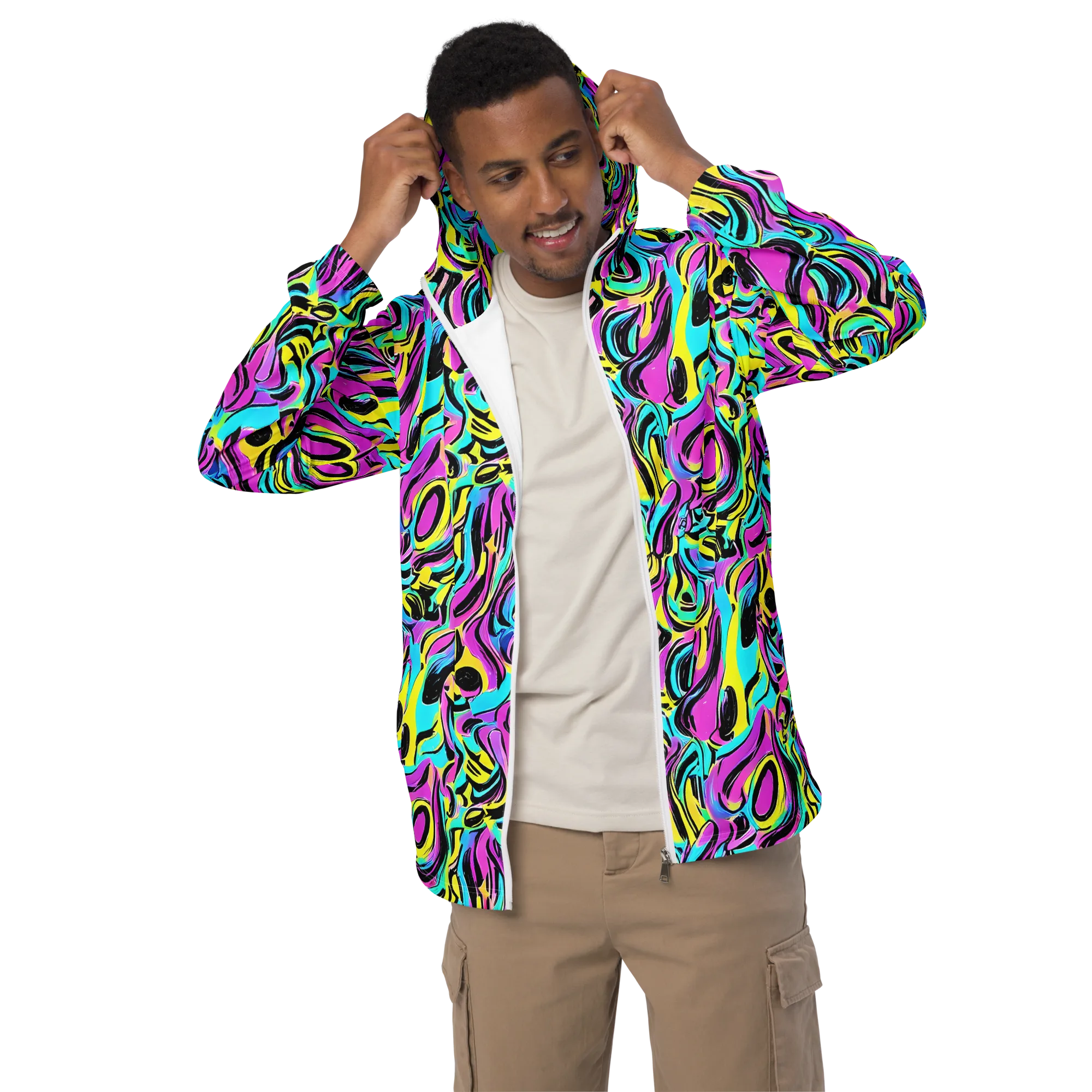 Plasma Twist on Men's Windbreaker — Front