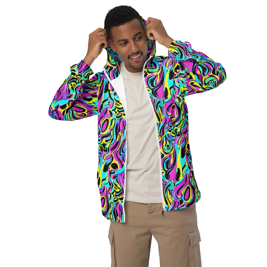 Plasma Twist on Men's Windbreaker — Front