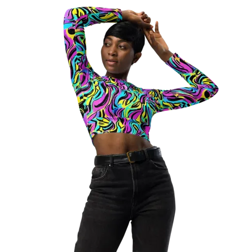 Plasma Twist on a Long Sleeve Crop Top