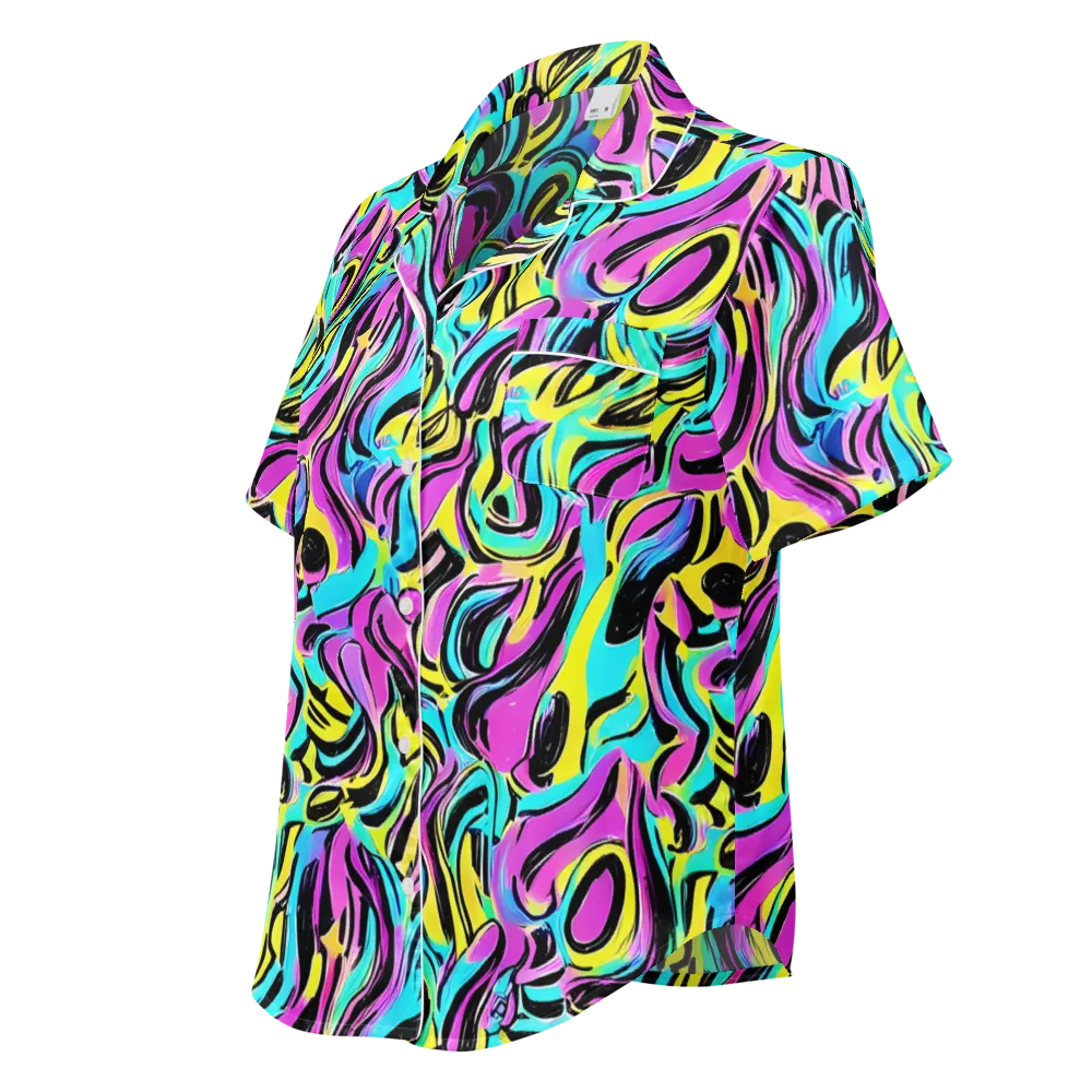 Plasma Twist on Women's Short Sleeve Pajama Top — Left Front