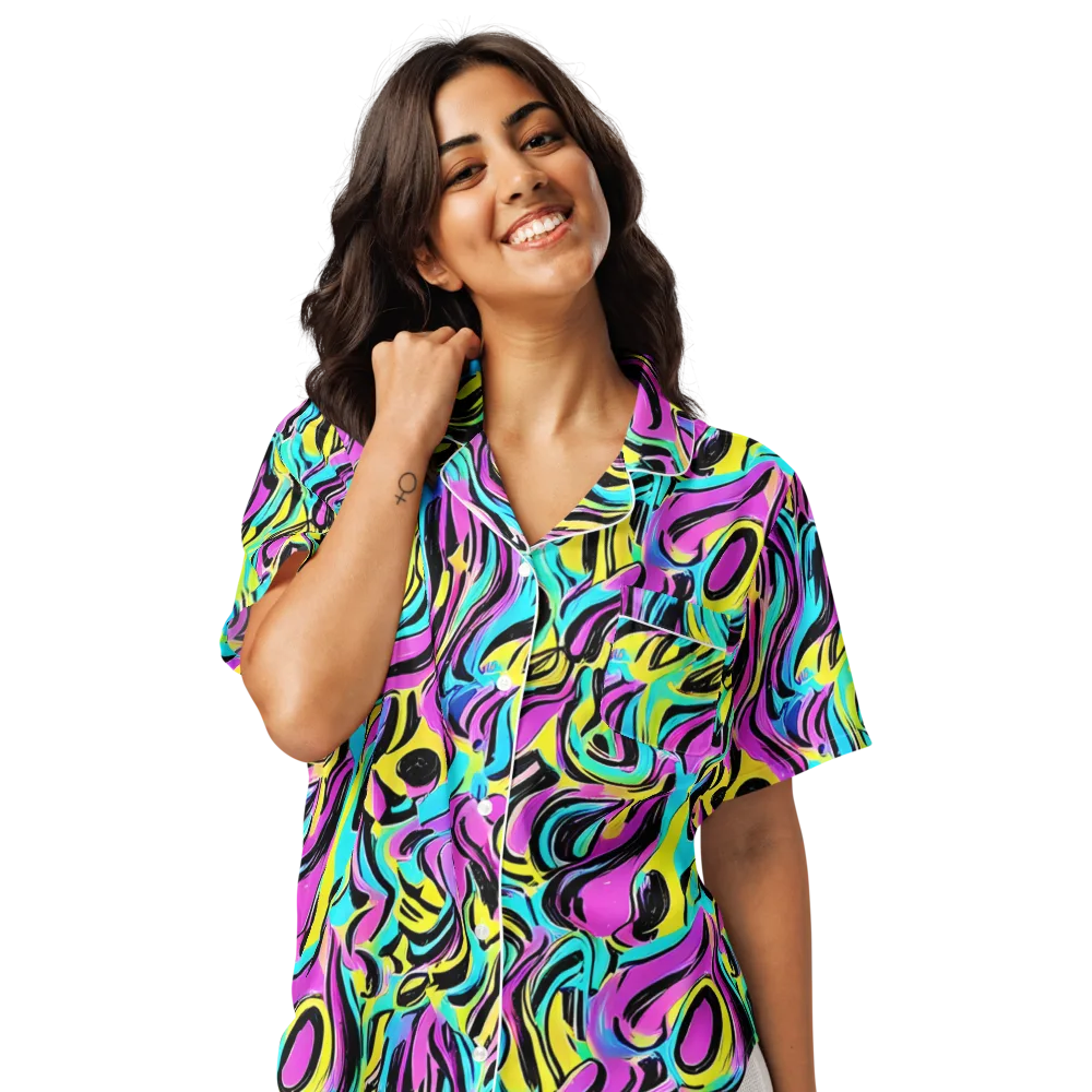 Plasma Twist on Women's Short Sleeve Pajama Top — Front