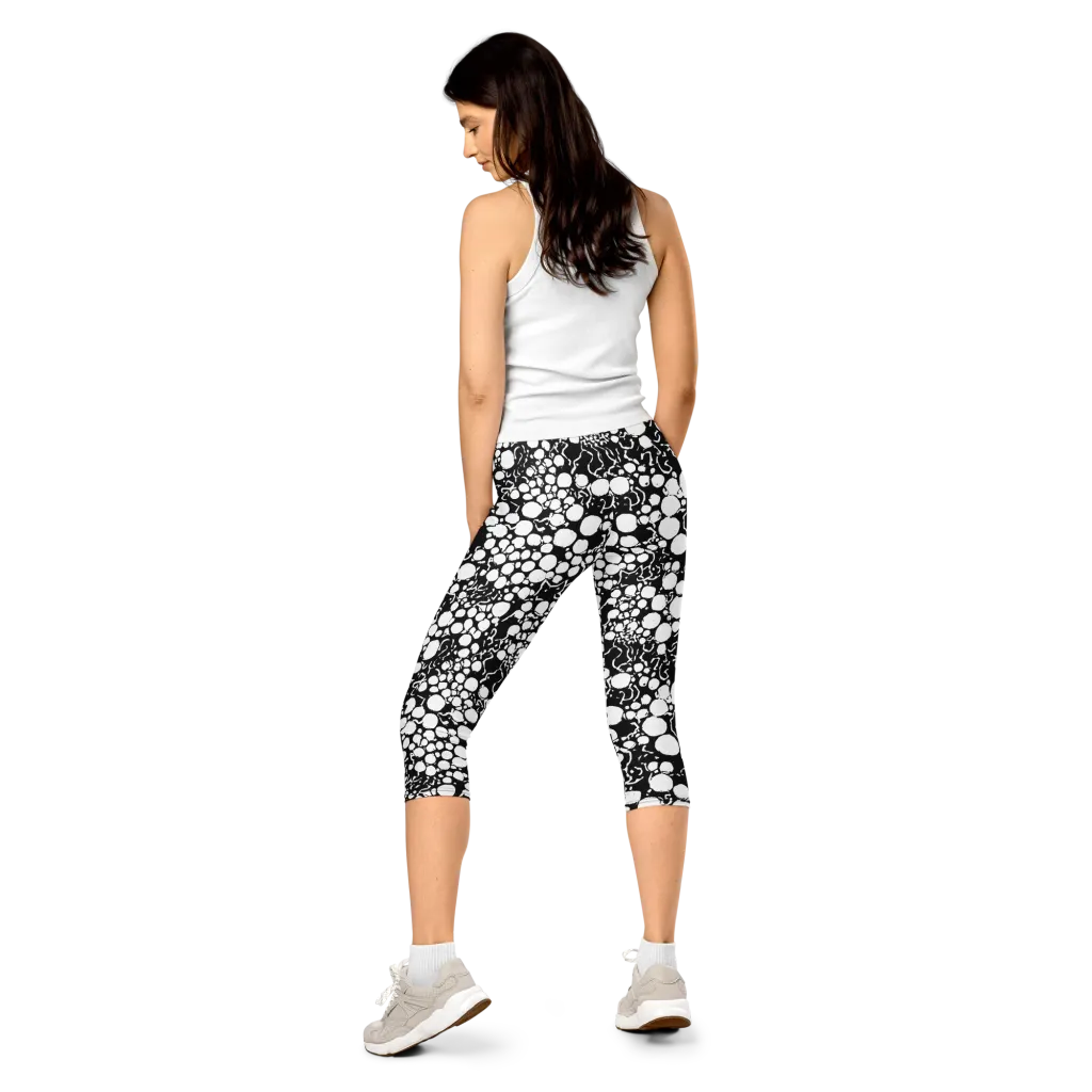 Ink Bubble Riot on Capri Leggings — Back
