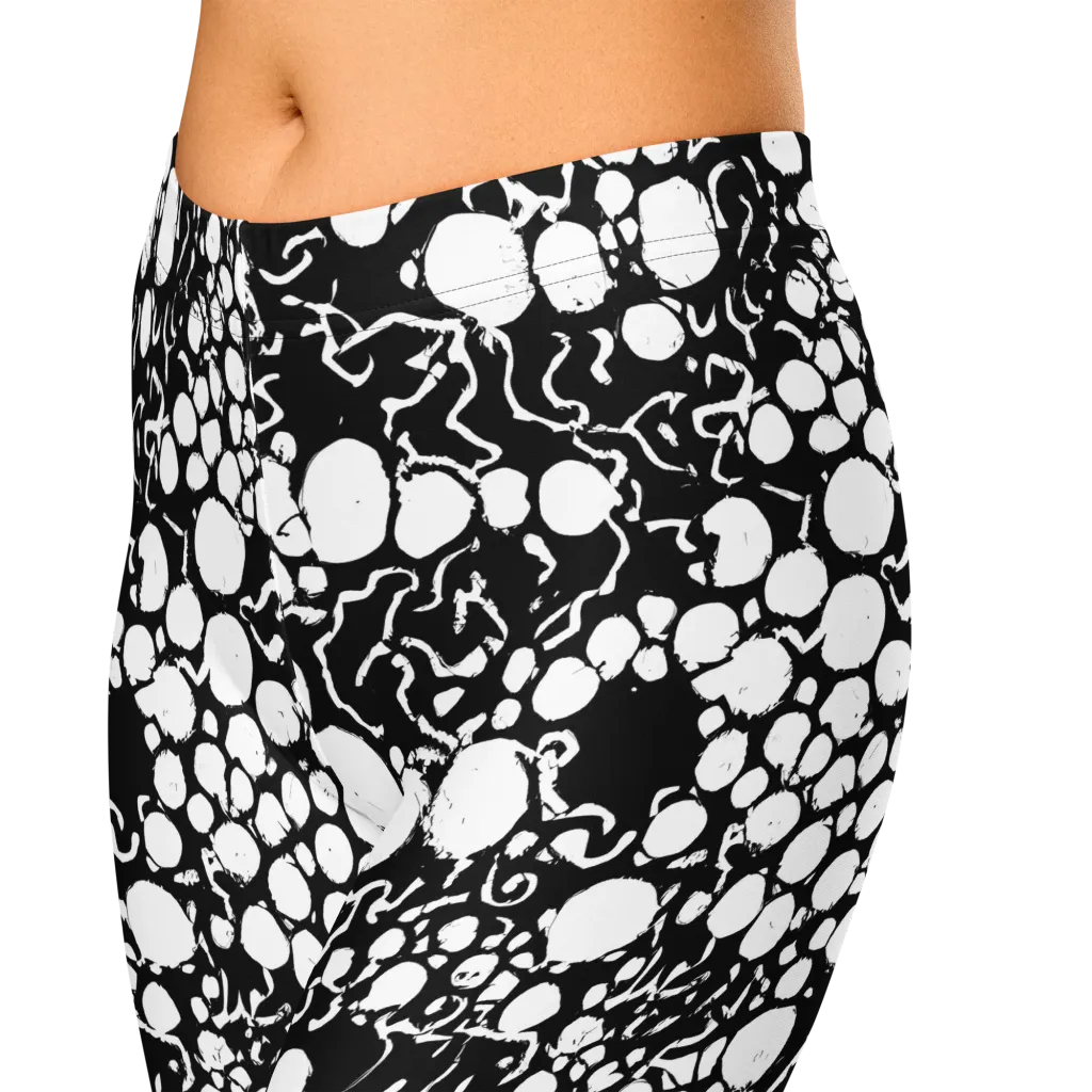 Ink Bubble Riot on Capri Leggings — Zoomed-in