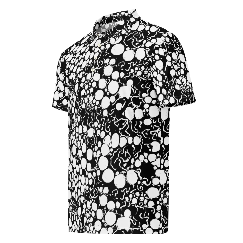 Ink Bubble Riot on Men's Slim Fit Polo Shirt — Left Front