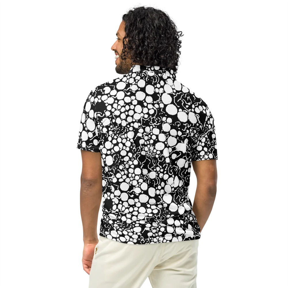Ink Bubble Riot on Men's Slim Fit Polo Shirt — Back