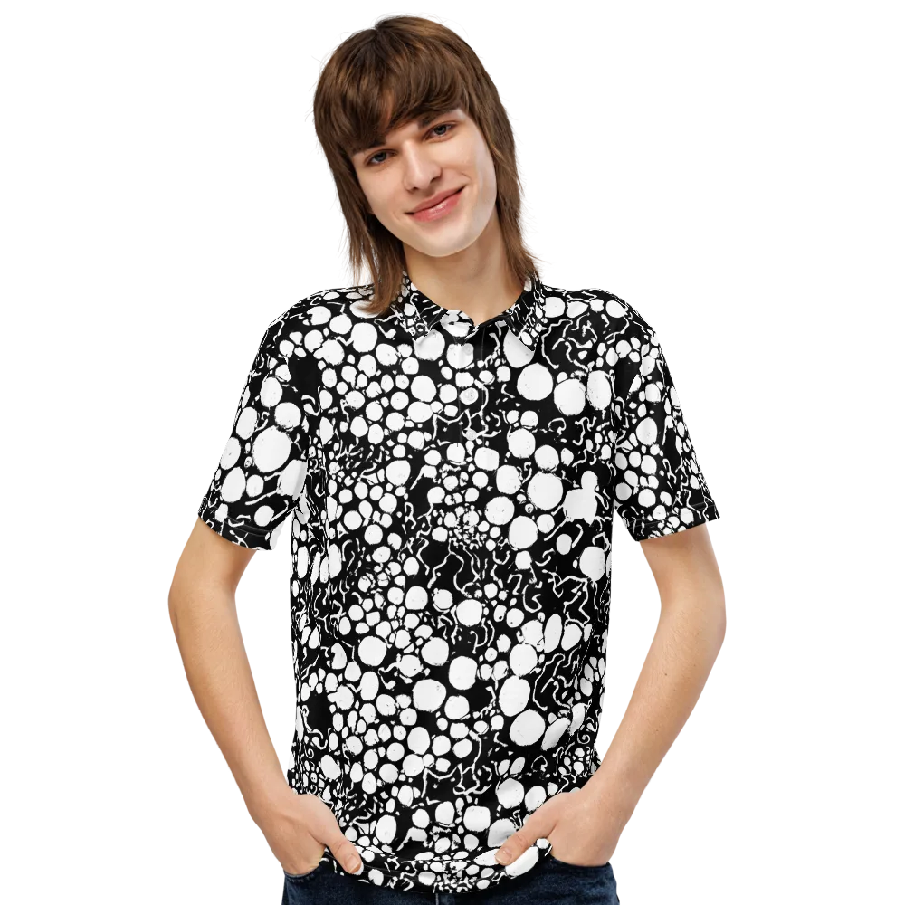 Ink Bubble Riot on Men's Slim Fit Polo Shirt — Front