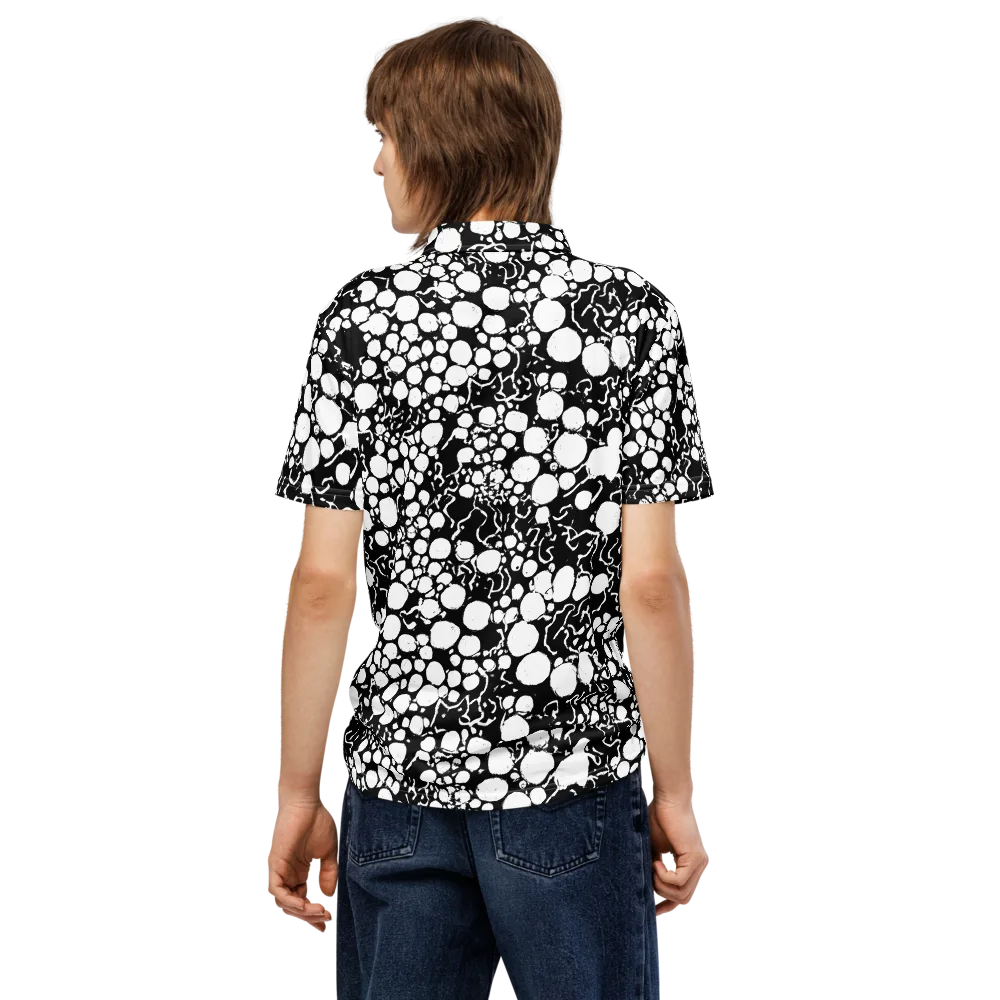Ink Bubble Riot on Men's Slim Fit Polo Shirt — Back