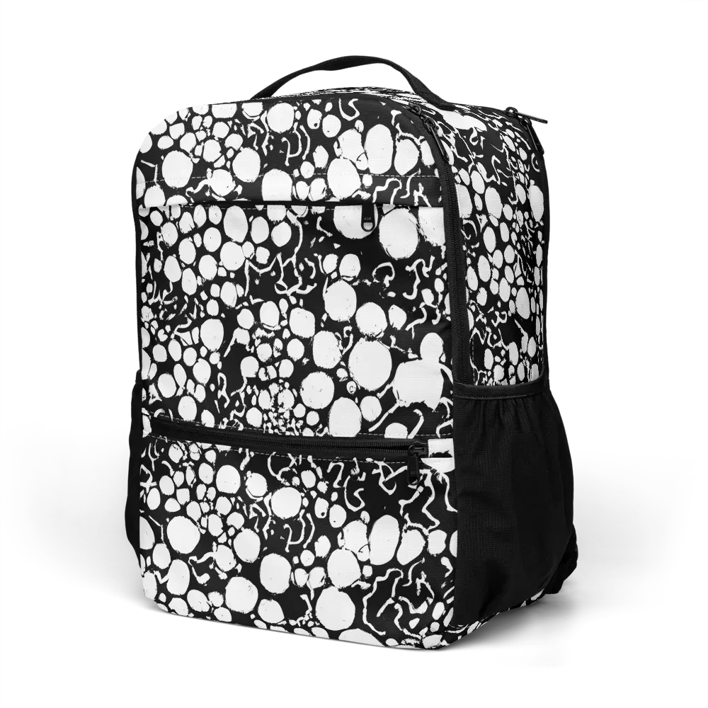 Ink Bubble Riot on Utility Backpack — Left Front