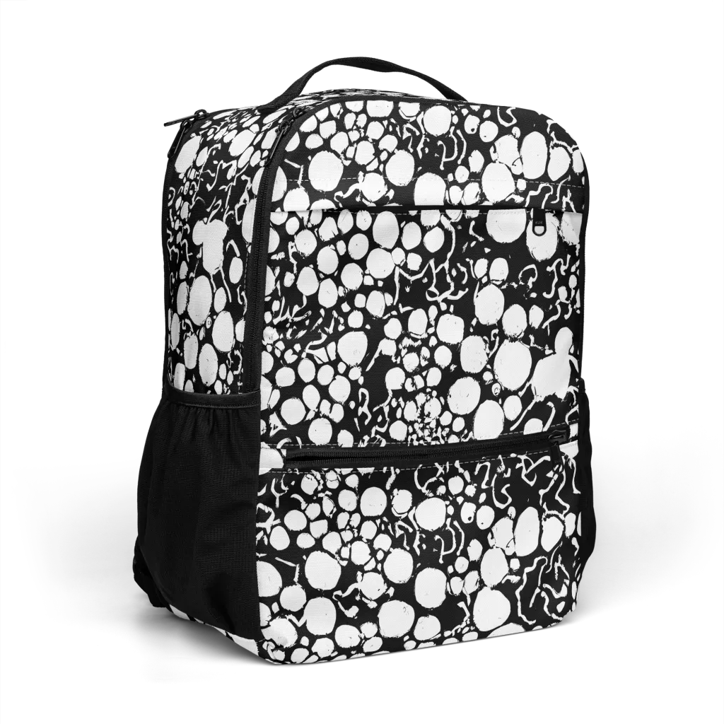 Ink Bubble Riot on Utility Backpack — Right Front