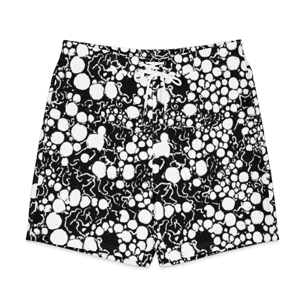 Ink Bubble Riot on Men's Board Shorts — Front