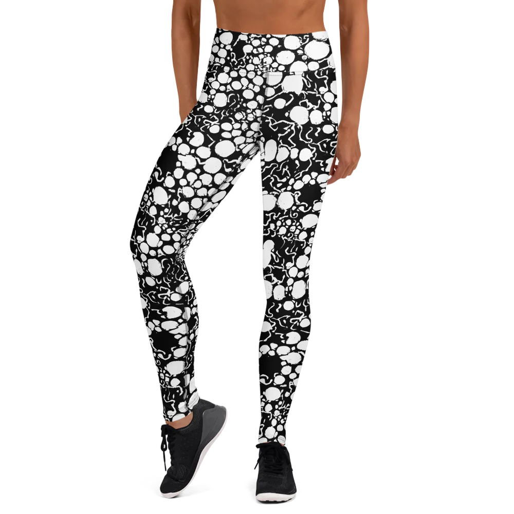 Ink Bubble Riot on Yoga Leggings — Front