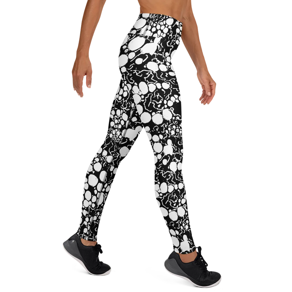 Ink Bubble Riot on Yoga Leggings — Right
