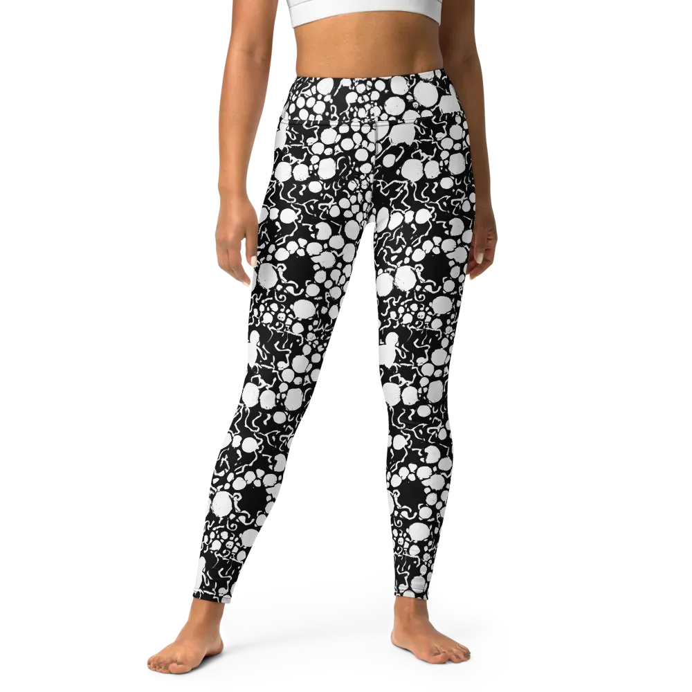 Ink Bubble Riot on Yoga Leggings — Front