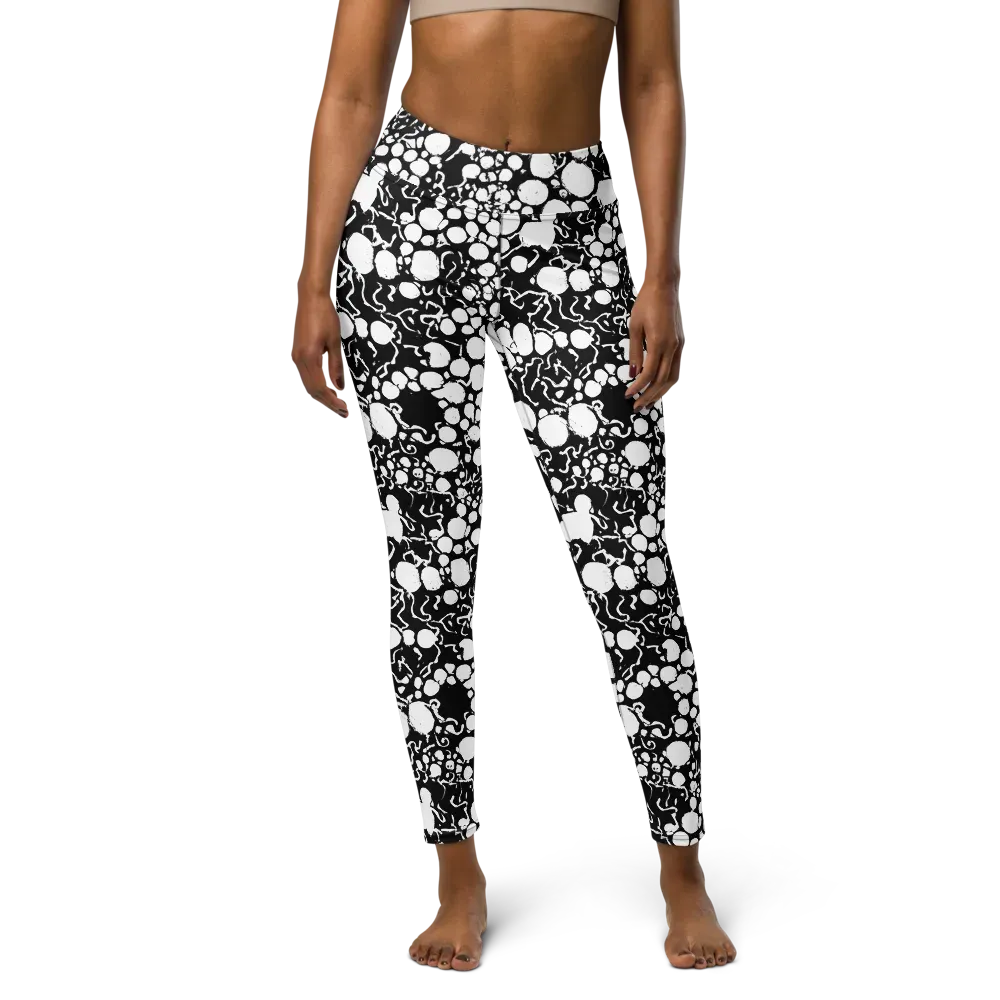Ink Bubble Riot on Yoga Leggings — Front
