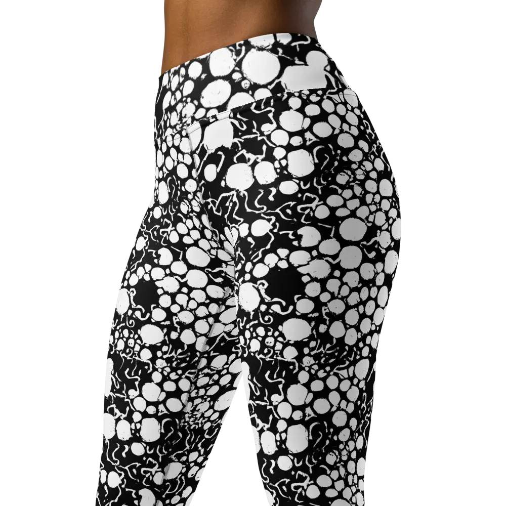 Ink Bubble Riot on Yoga Leggings — Left Front