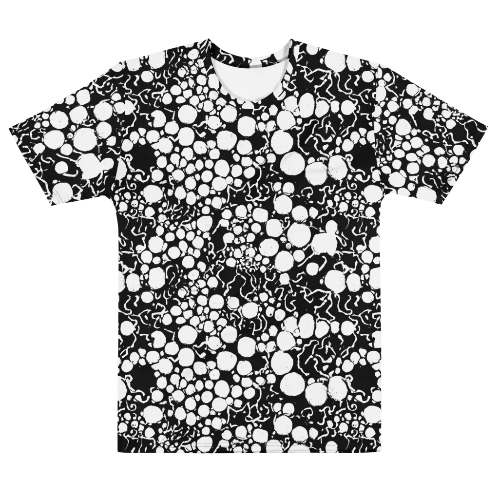 Ink Bubble Riot on Men's Cotton Crew Neck T-Shirt — Front