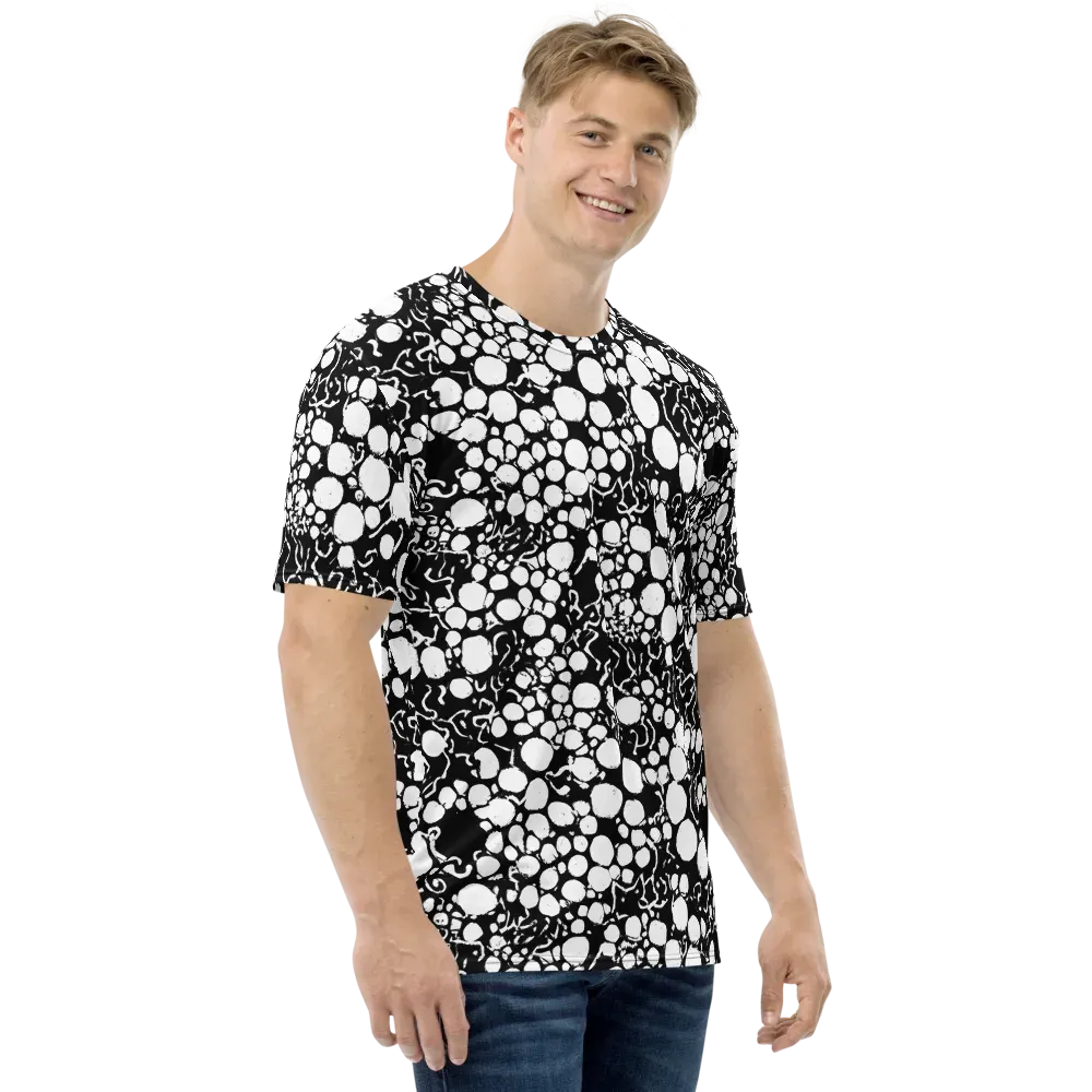 Ink Bubble Riot on Men's Crew Neck T-Shirt — Right