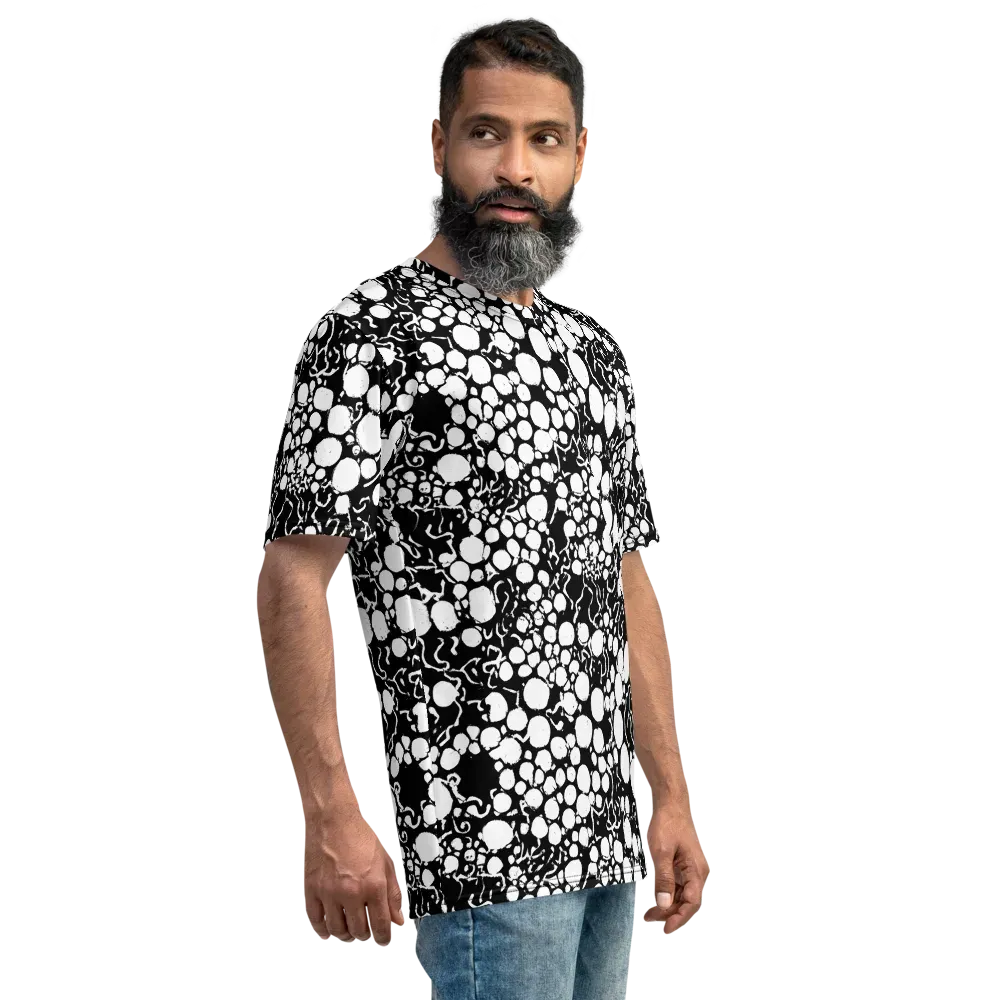 Ink Bubble Riot on Men's Crew Neck T-Shirt — Right