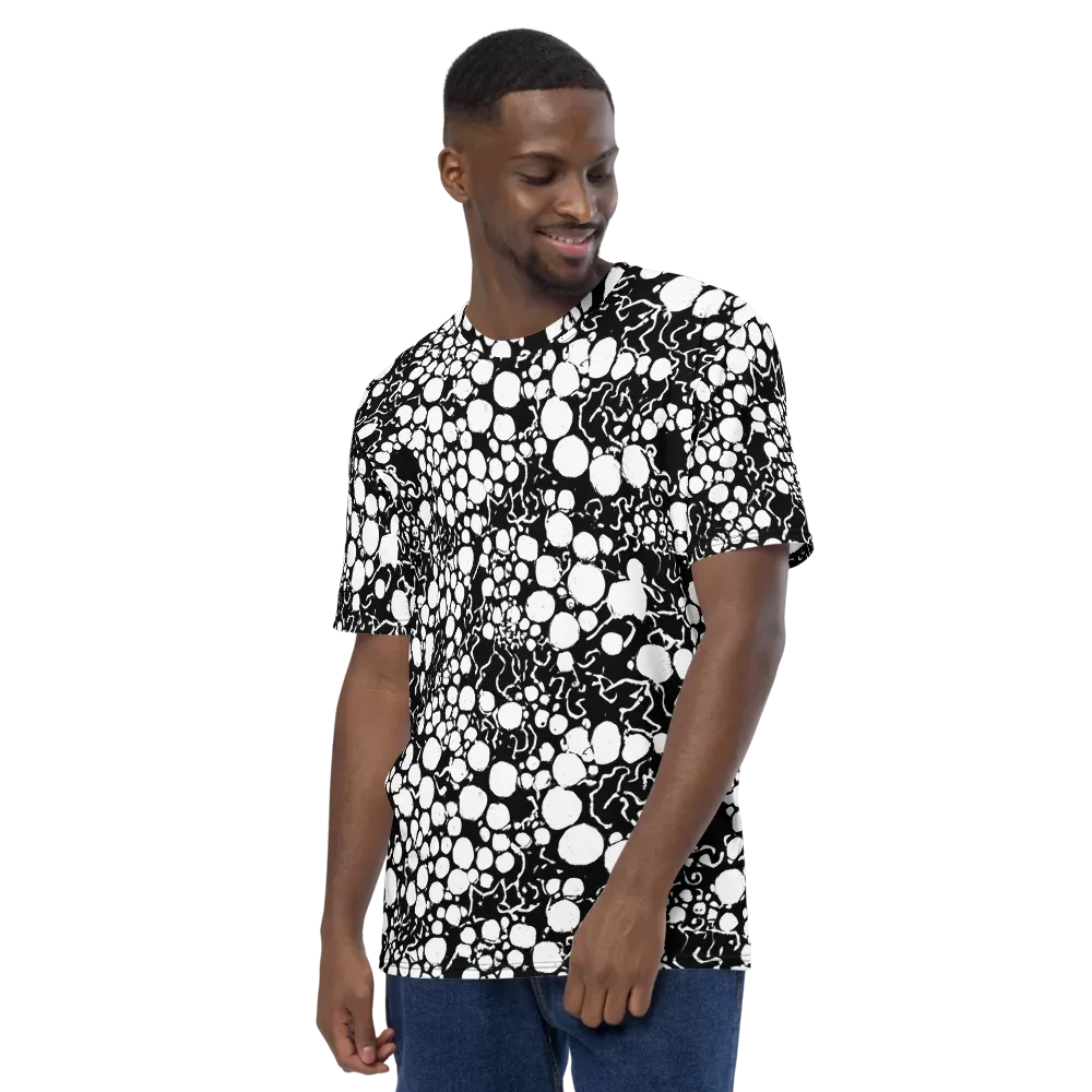 Ink Bubble Riot on Men's Crew Neck T-Shirt — Left