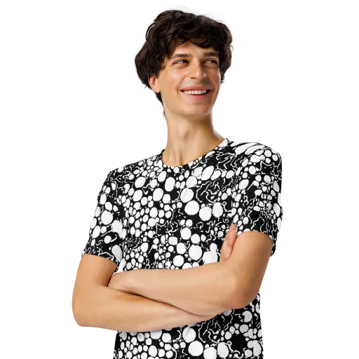 Ink Bubble Riot on a Men's Crew Neck T-Shirt