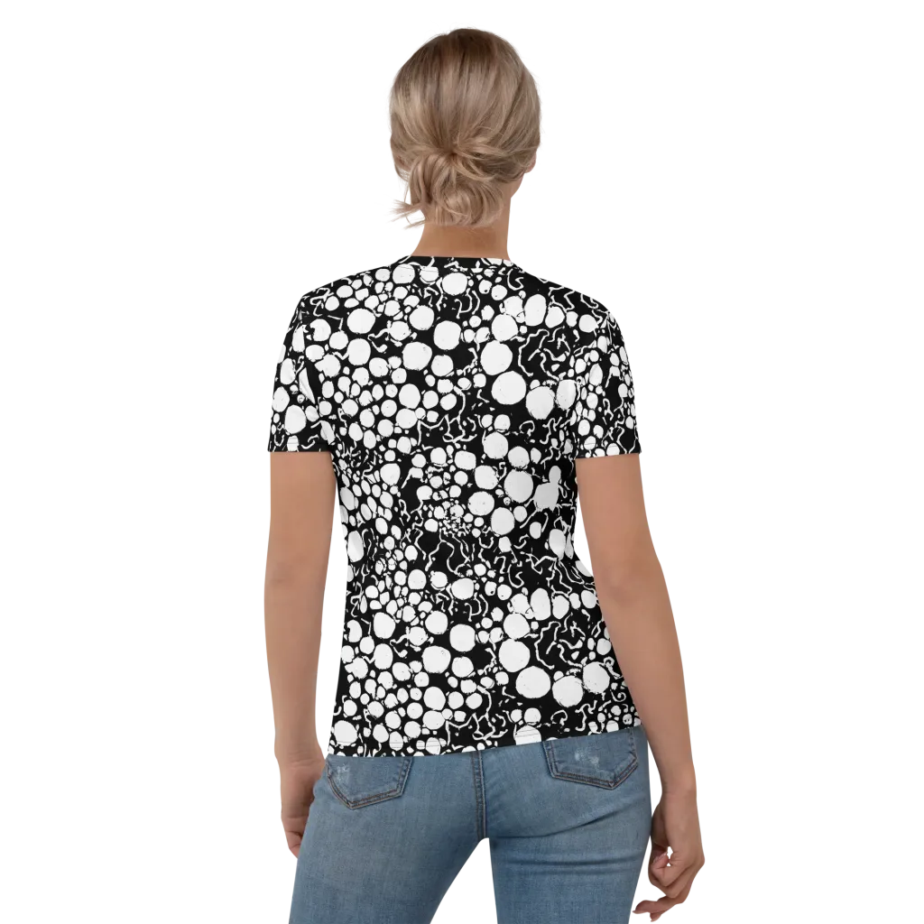 Ink Bubble Riot on Women's Crew Neck T-Shirt — Back