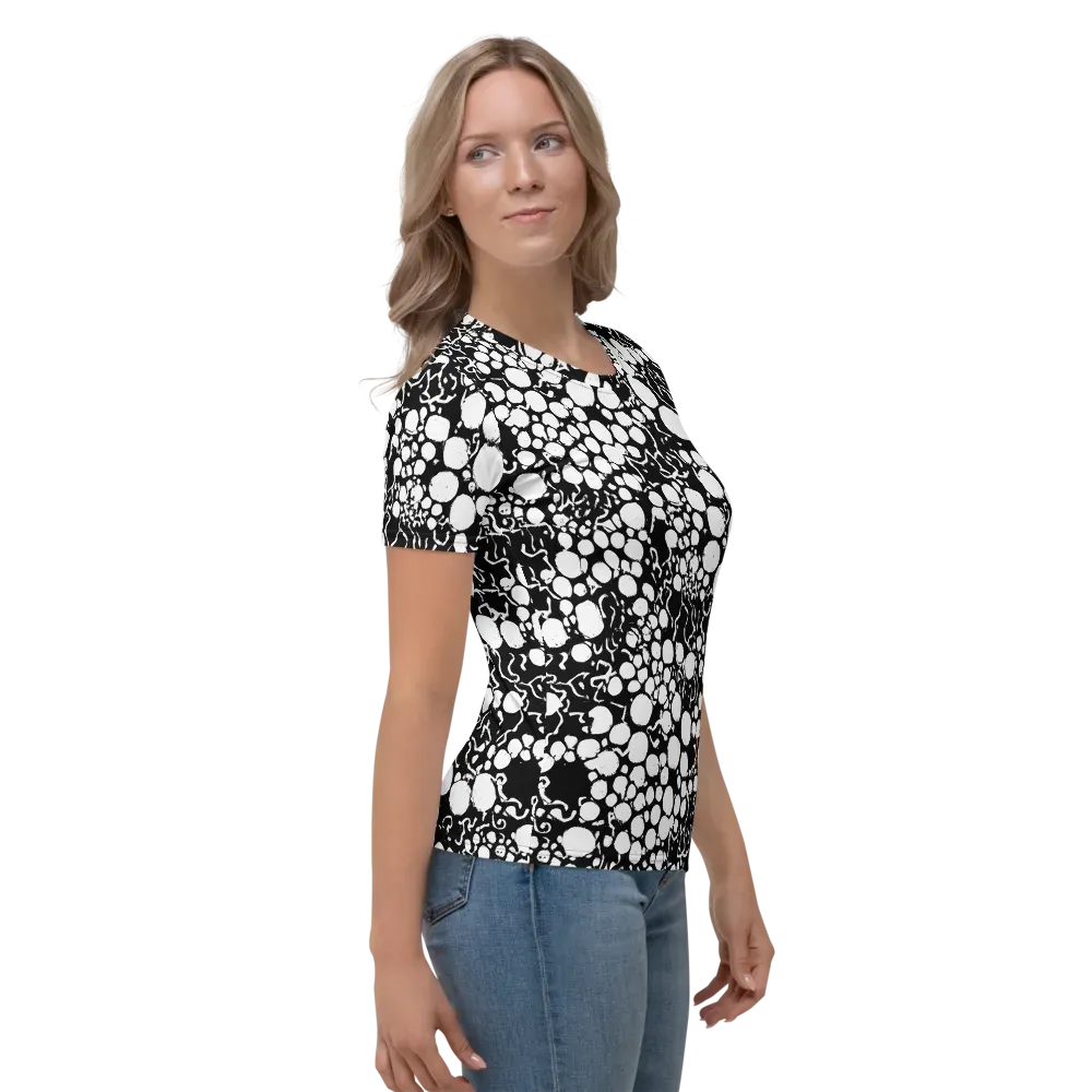 Ink Bubble Riot on Women's Crew Neck T-Shirt — Right