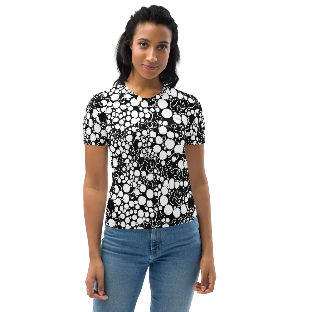 Ink Bubble Riot on Women's Crew Neck T-Shirt — Front