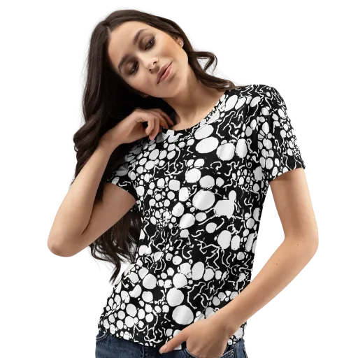 Ink Bubble Riot on a Women's Crew Neck T-Shirt