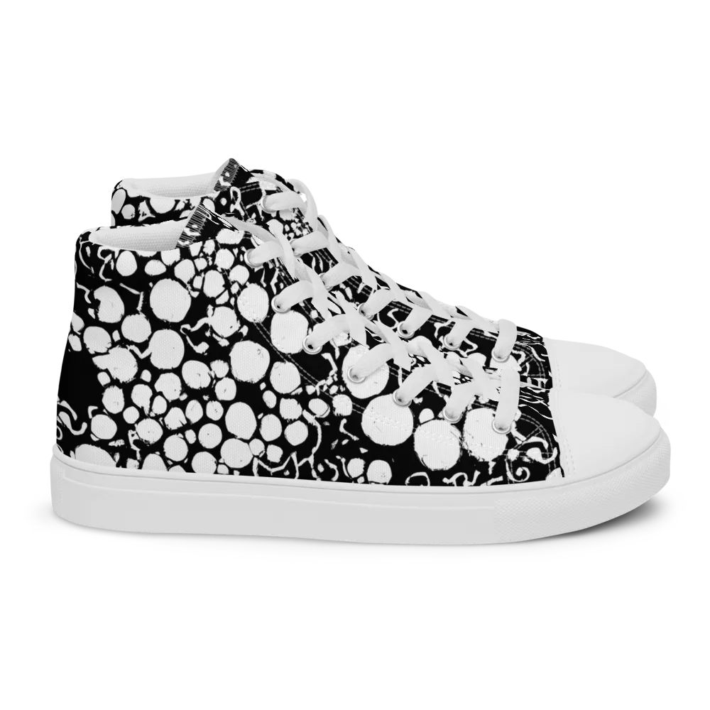 Ink Bubble Riot on Women's High Top Canvas Shoes — Right