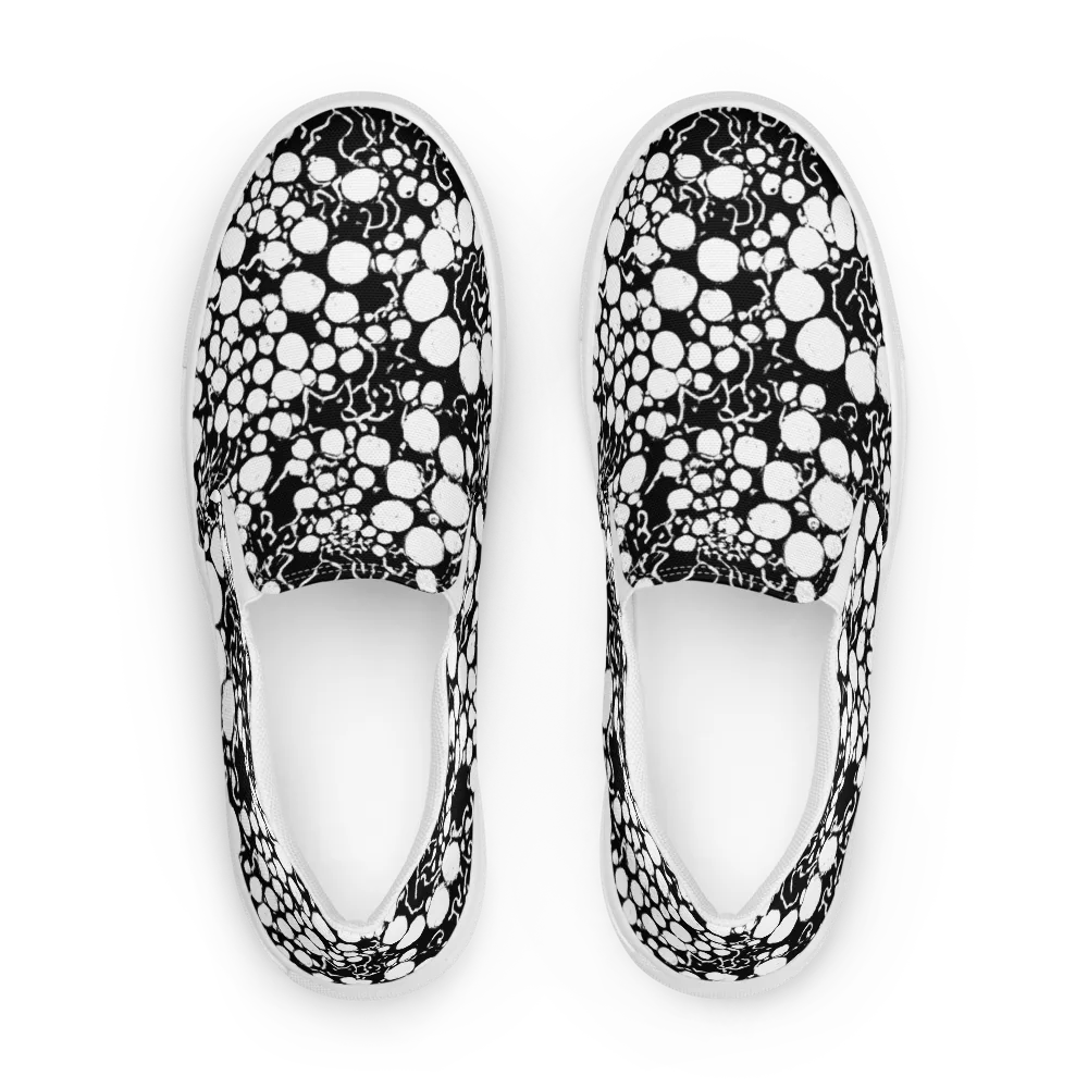 Ink Bubble Riot on Men's Slip-On Canvas Shoes — Front