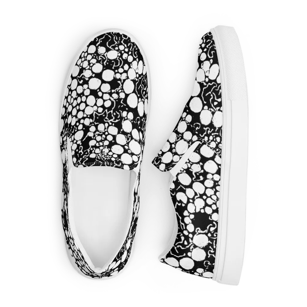 Ink Bubble Riot on Men's Slip-On Canvas Shoes — Front
