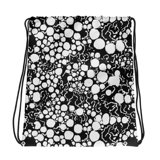Ink Bubble Riot on a Drawstring Bag