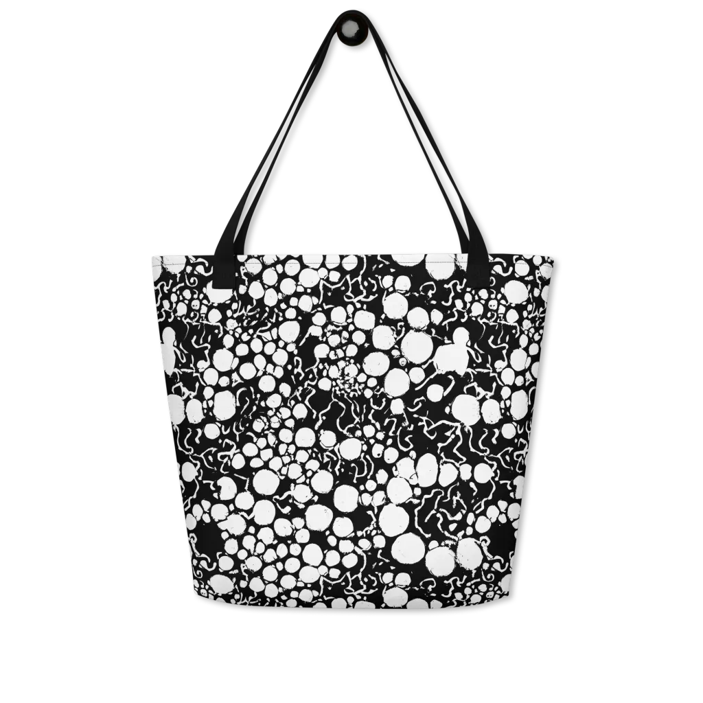 Ink Bubble Riot on Large Tote Bag W/ Pocket — Front