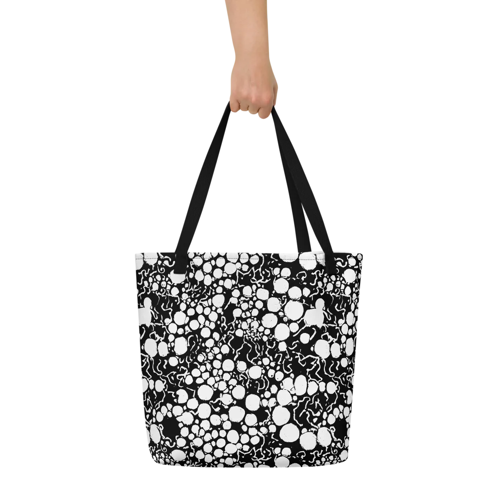Ink Bubble Riot on Large Tote Bag W/ Pocket — Front