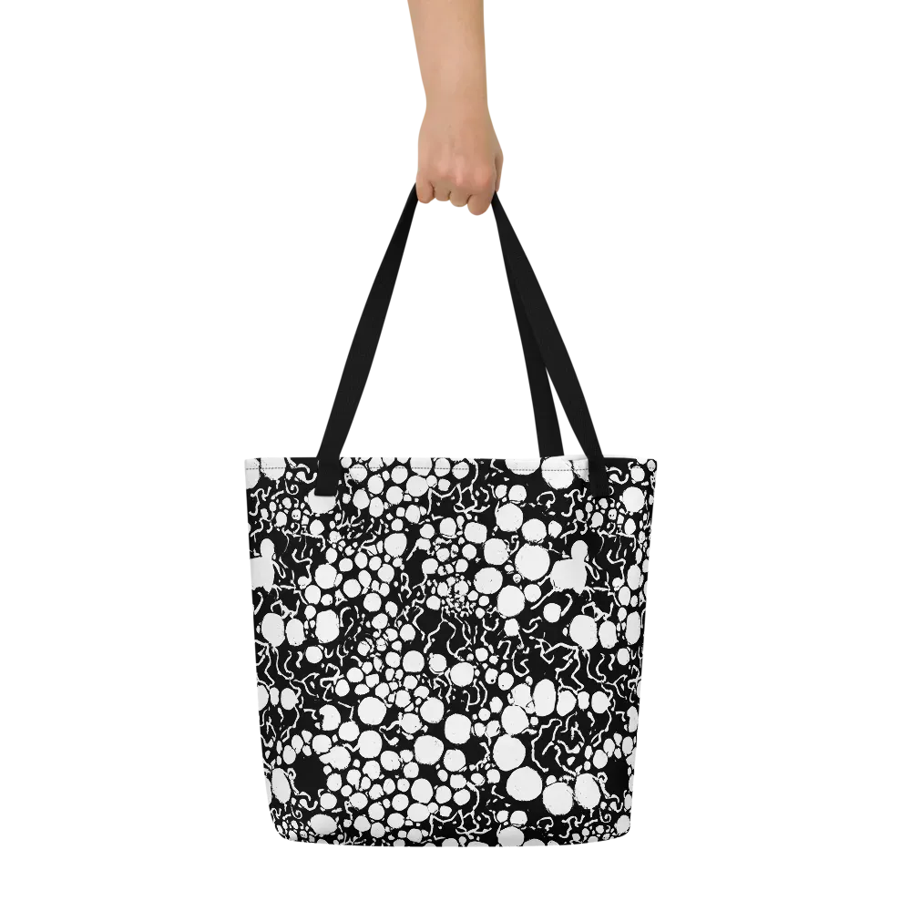 Ink Bubble Riot on Large Tote Bag W/ Pocket — Front