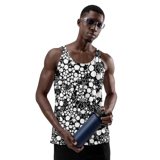 Ink Bubble Riot on a Men's Tank Top