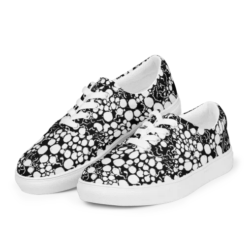 Ink Bubble Riot on a Men's Lace-Up Canvas Shoes