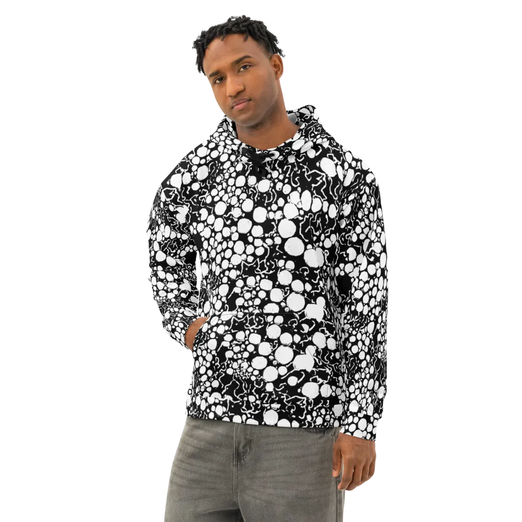 Ink Bubble Riot on Cotton Hoodie — Left Front