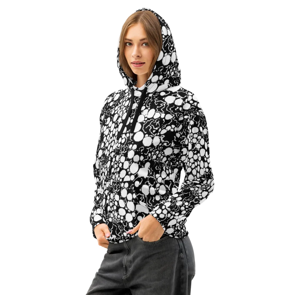 Ink Bubble Riot on Cotton Hoodie — Left Front