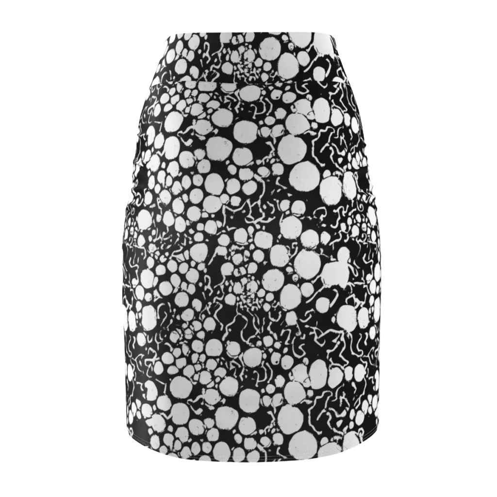 Ink Bubble Riot on Pencil Skirt — Back