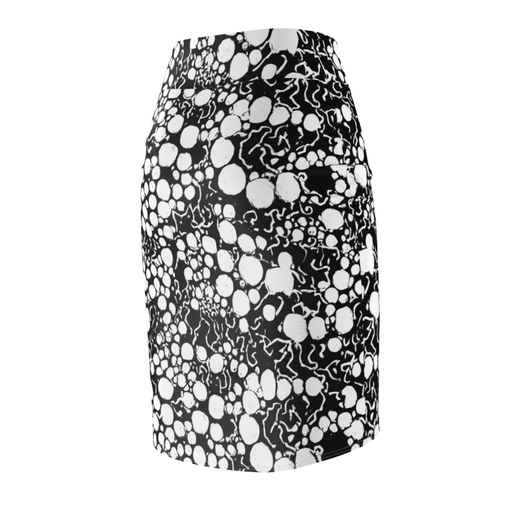 Ink Bubble Riot on Pencil Skirt — Back Side